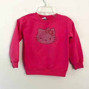 Hello Kitty Sanrio Pink Rhinestone Bedazzled Sweater 5/6 S